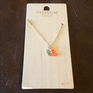 Topshop Leaf Tassel Ditsy Necklace- NWT